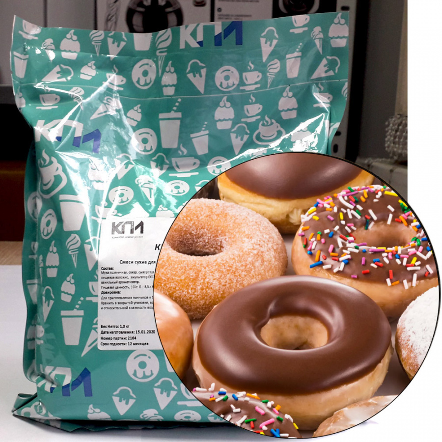 Смесь сухая для выпекания пончиков (донатсов, берлинеров) КПИ «Пончики сладкие», 1 кг основное изображение