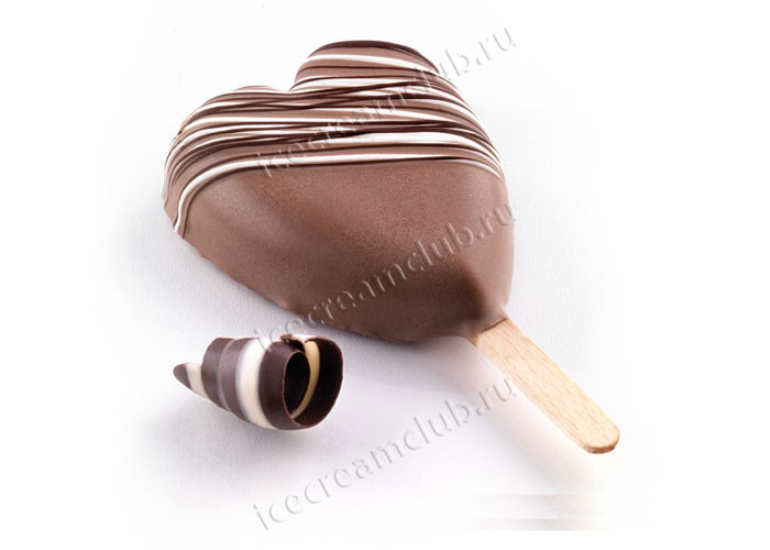 Седьмое дополнительное изображение для товара Форма для мороженого эскимо на палочке «Сердце мини» (Silikomart, Италия), 12 ячеек + 2 подноса
