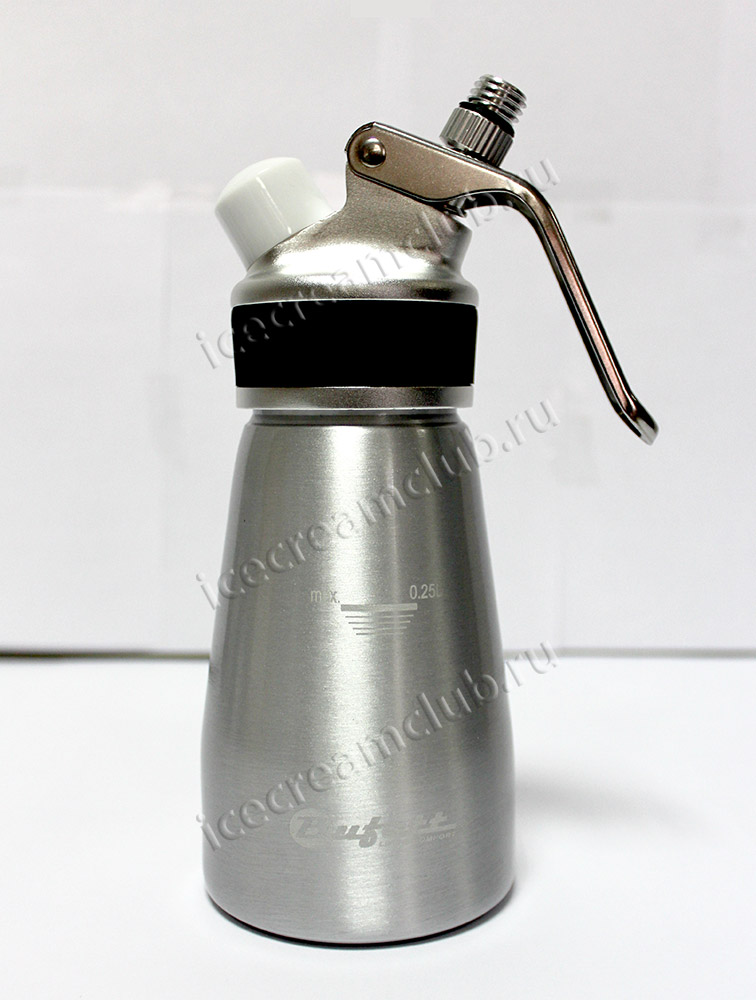 Третье дополнительное изображение для товара Кремер-сифон для сливок Bufett Professionelle Produkte 0.25L серебро, 640002 (3 насадки + 4 иглы)