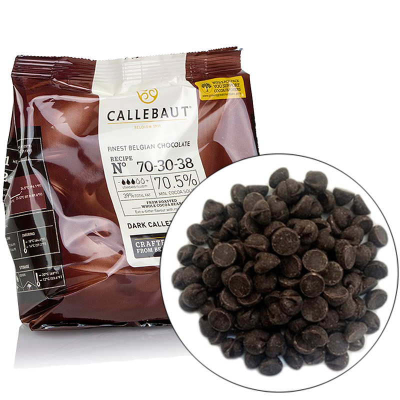 Шоколад горький № 70-30-38 (70,5%) в галетах – 400г, (Callebaut, Бельгия) основное изображение