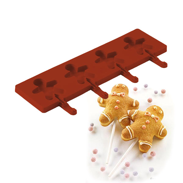 Силиконовая форма для леденцов и конфет на палочке "Человечки" ИЗИПОП (Silikomart, Италия), 2 шт, арт. POP02 основное изображение