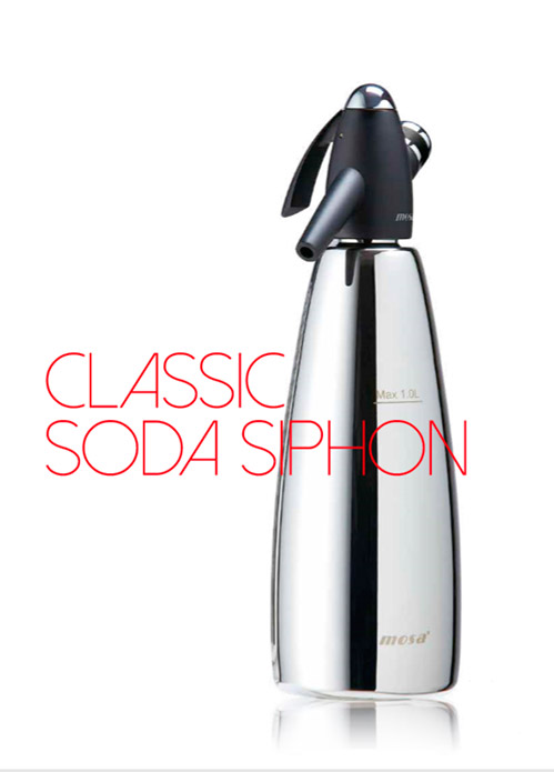 Первое дополнительное изображение для товара Сифон для газирования воды MOSA Soda Siphon Classic 1л стальной (профессиональный)