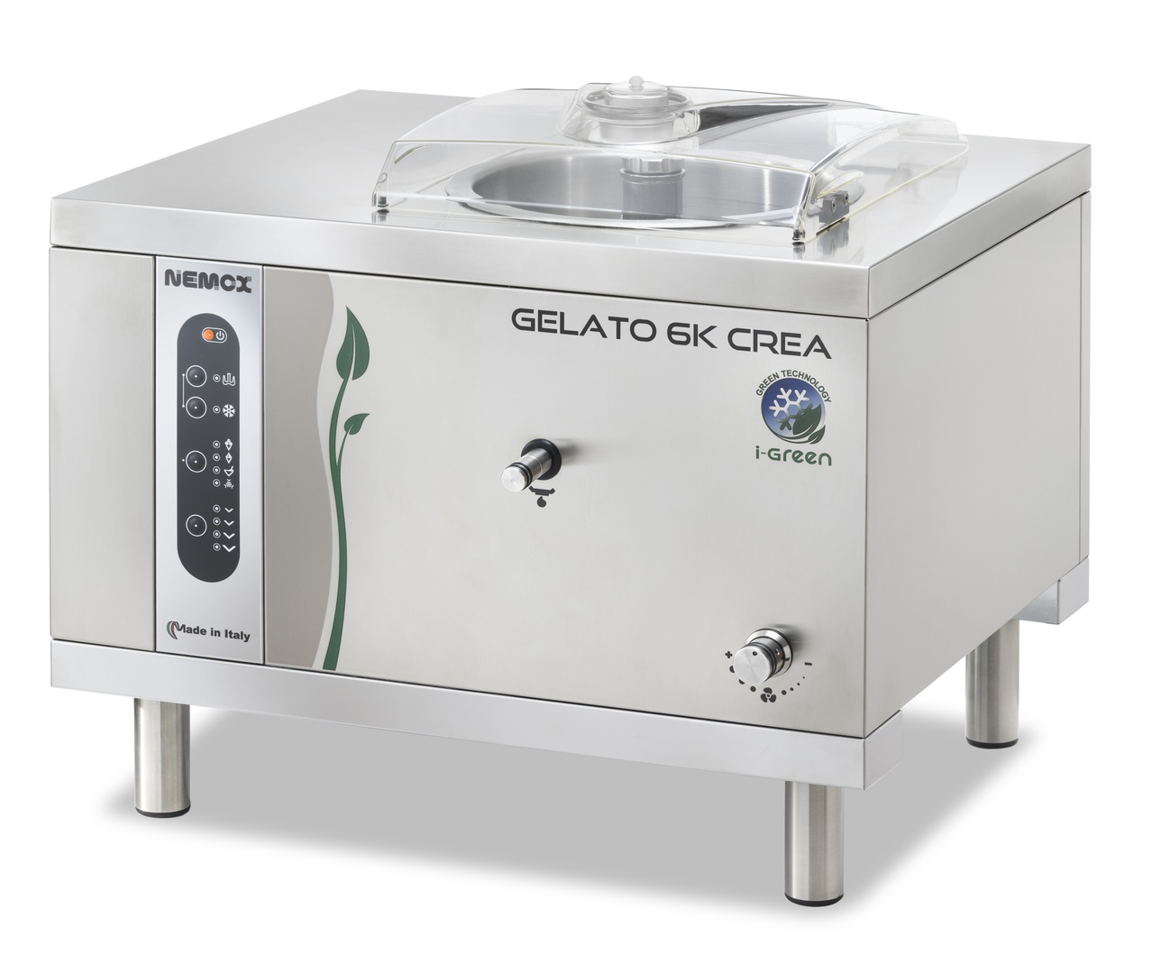 Первое дополнительное изображение для товара Профессиональный фризер для мороженого Nemox Gelato 6K Crea i-Green (чаша 5л)