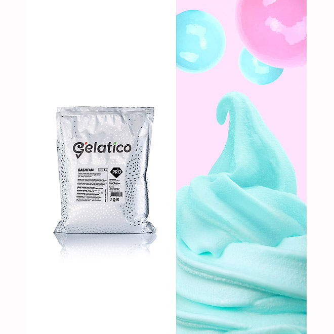 Второе дополнительное изображение для товара Смесь для мороженого Gelatico Pro «БАБЛГАМ», 1 кг
