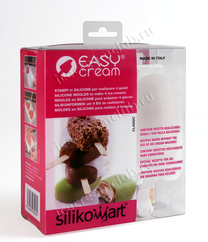Четвертое дополнительное изображение для товара Форма для мороженого эскимо на палочке Easy Cream «Классик» (Silikomart, Италия)