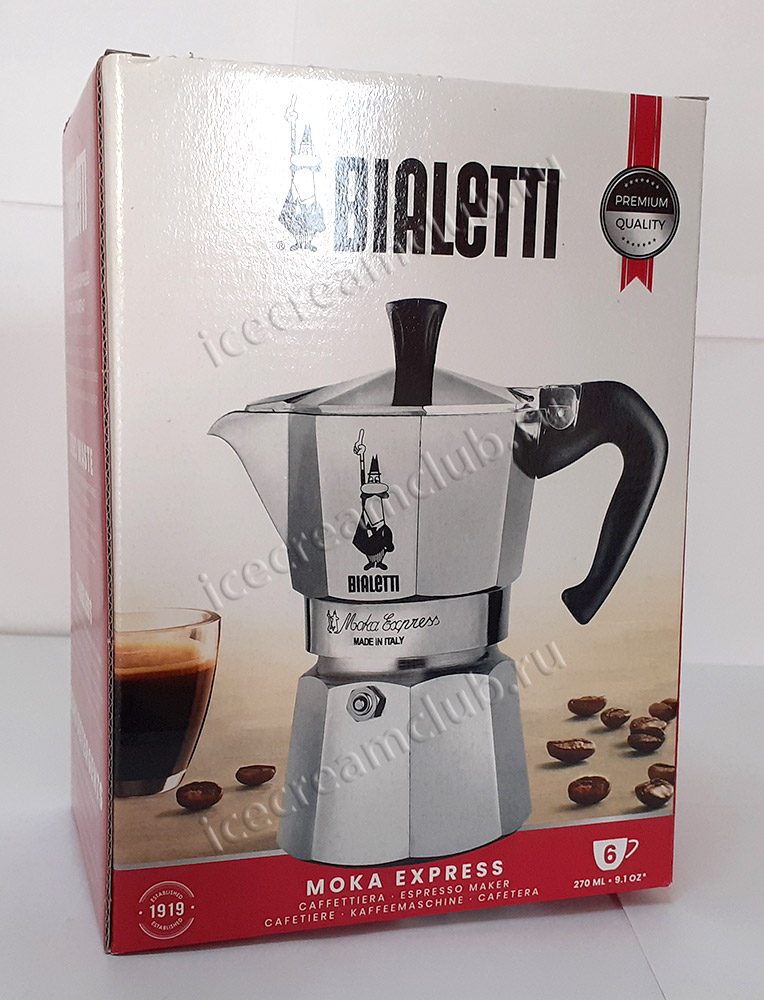 Девятое дополнительное изображение для товара Гейзерная кофеварка Bialetti «Moka express» 1163 (на 6 порций, 270 мл)