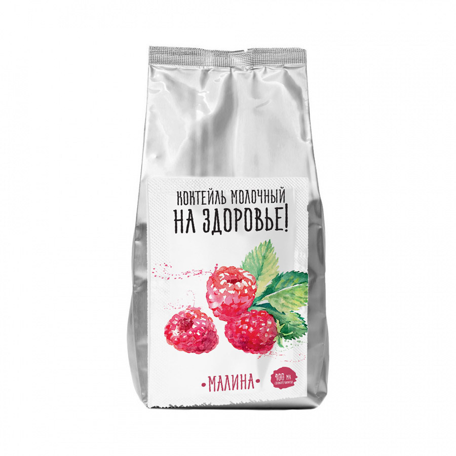 Сухая смесь для молочных коктейлей «На Здоровье!» Малина, 1 кг пакет (Актиформула, Россия) основное изображение