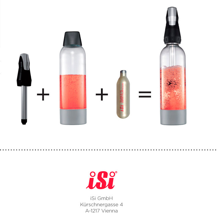 Первое дополнительное изображение для товара Сифон для газирования воды и коктейлей iSi Twist'n Sparkle (Австрия)