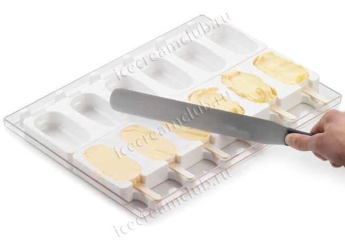 Пятое дополнительное изображение для товара Форма для мороженого эскимо «Классик» СТЭККОФЛЕКС (Silikomart, Италия), 12 ячеек + поднос