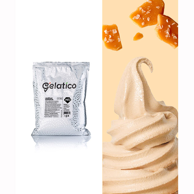 Третье дополнительное изображение для товара Смесь для мороженого Gelatico Pro «Соленая карамель», 1 кг
