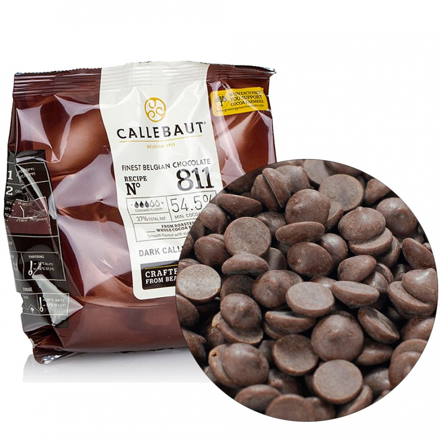 Шоколад темный № 811 (54,5%) в каллетах – 400г, (Callebaut, Бельгия) арт 811-E0-D94 основное изображение