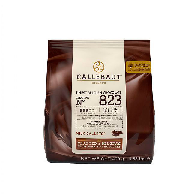 Седьмое дополнительное изображение для товара Шоколад молочный № 823 (33,6%) в каллетах – 400г, (Callebaut, Бельгия) арт 823-E0-D94
