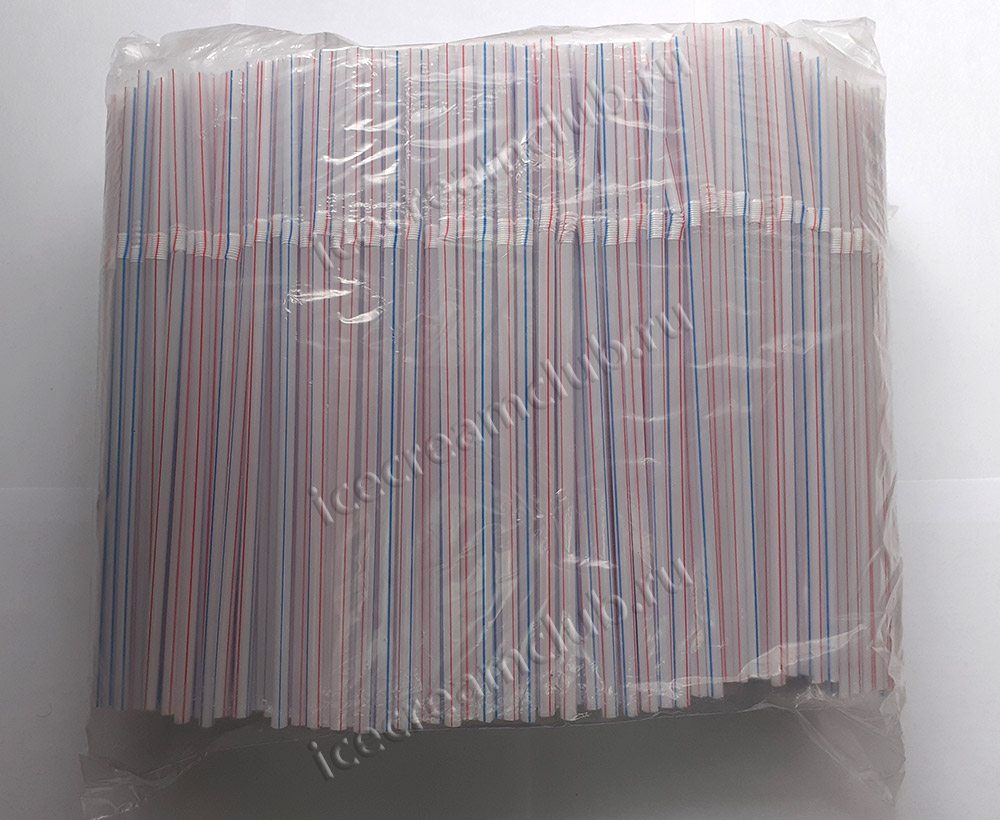 Первое дополнительное изображение для товара Трубочки со сгибом «Цветная полоса» 21 см, 1000 шт ProHotel