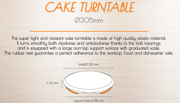 Восьмое дополнительное изображение для товара Подставка для тортов вращающаяся 30.5 см, Martellat GIRA7