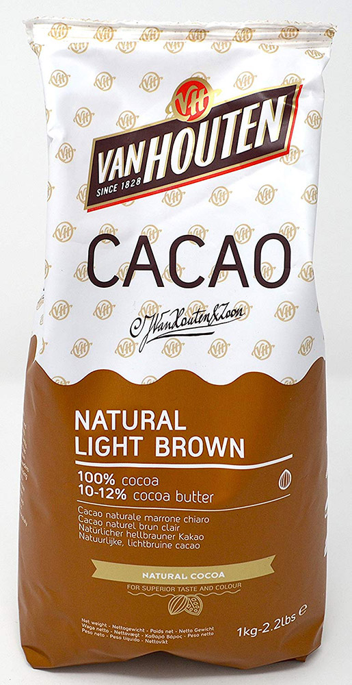 Первое дополнительное изображение для товара Какао порошок Natural Light Brown, 10-12% – 1 кг, VanHouten (Голландия), NCP-10c101vhe0-760