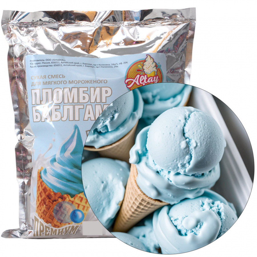Смесь для мороженого Altay Ice «Пломбир БАБЛГАМ Премиум», 1 кг основное изображение