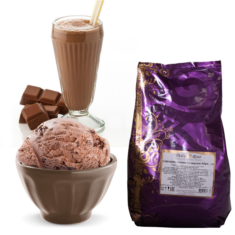 Сухая смесь для мороженого и коктейлей «Софткрим Делюкс» - шоколад 2,25 кг (Dolce Rosa, Россия)