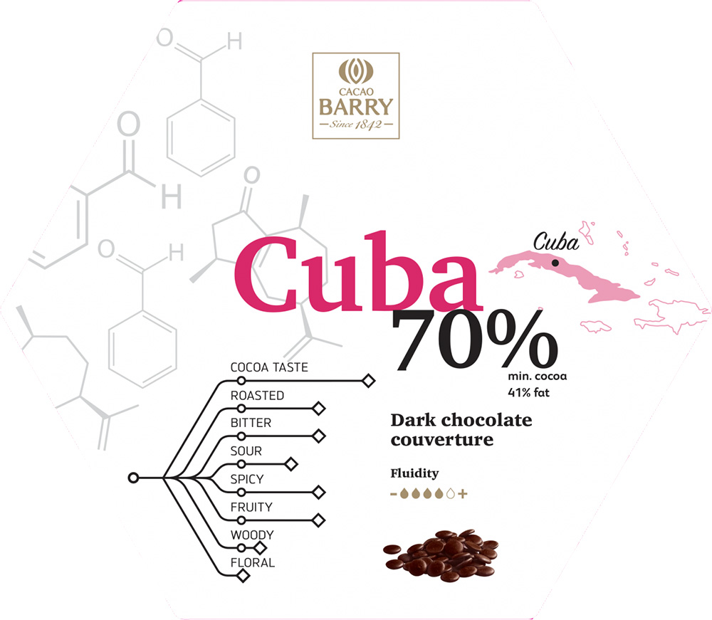 Второе дополнительное изображение для товара Шоколад Cacao Barry «Cuba» Origin (Франция), темный 70% какао -1 кг, CHD-Q70CUB-2B-U73