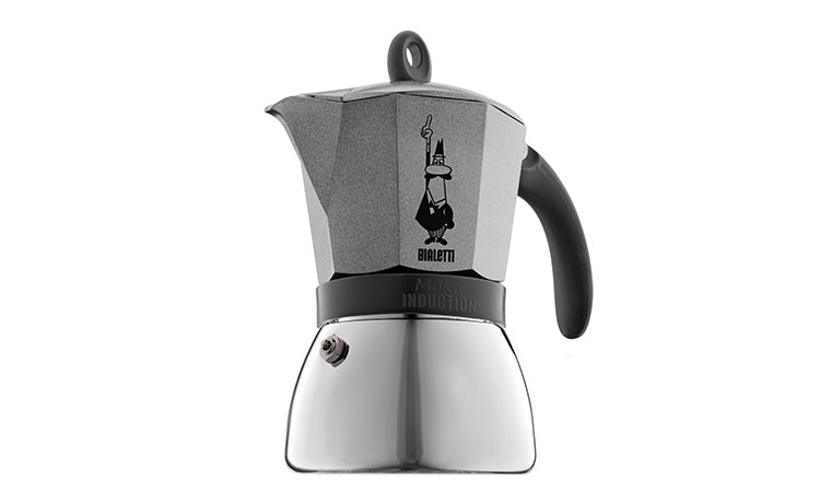 Первое дополнительное изображение для товара Гейзерная кофеварка Bialetti Moka Induction 4823 для индукционных плит (на 6 порций, 240 мл). Антрацитовый