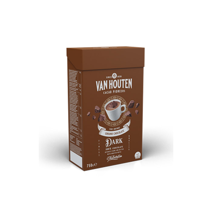 Третье дополнительное изображение для товара Темный тертый шоколад для напитков Ground Dark, 0.75 кг Van Houten VM-54627-V99 