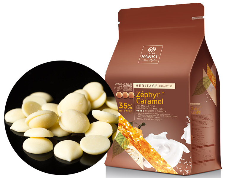 Шоколад «Zephyr caramel» белый с карамелью (35% какао) 2,5 кг, Cacao Barry (Франция) CHK-N35ZECA-2B-U75