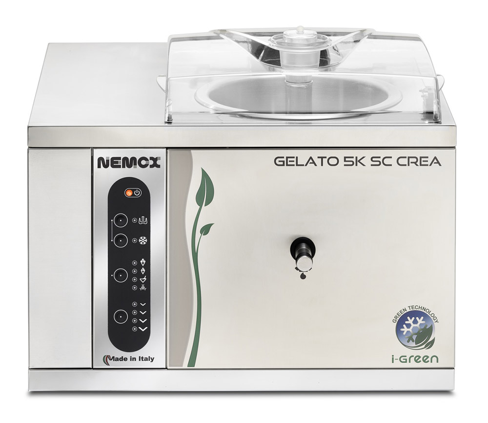 Первое дополнительное изображение для товара Профессиональный фризер для мороженого Nemox Gelato 5K Crea Sc I-green  (чаша 3,2л)