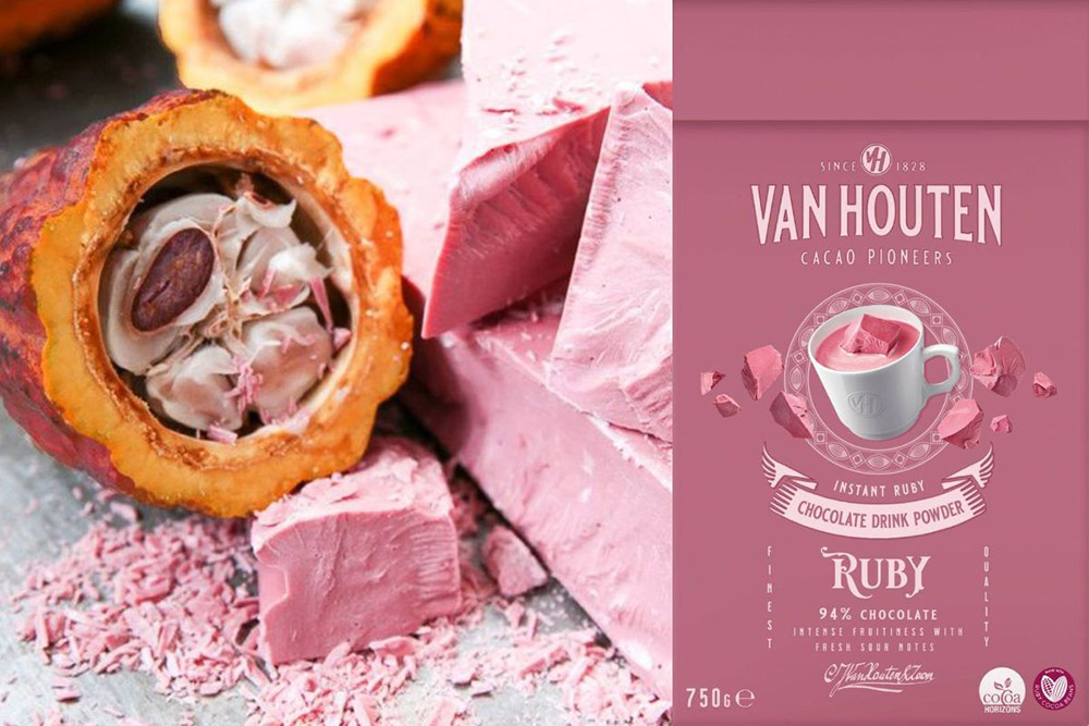 Второе дополнительное изображение для товара Порошок для горячего шоколада Ruby Chocolate Drink Powder, Van Houten 0.75 кг