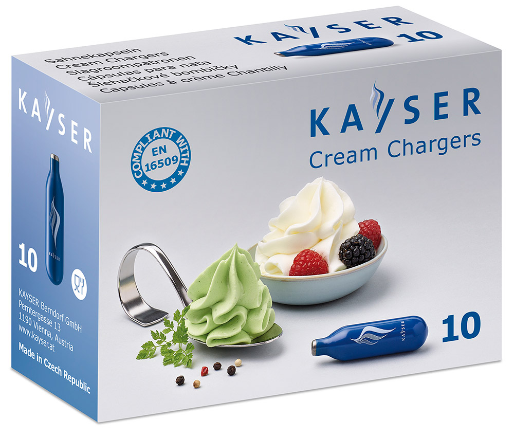 Первое дополнительное изображение для товара Баллончики для сифона Kayser Cream Chargers (взбитые сливки), 10 шт
