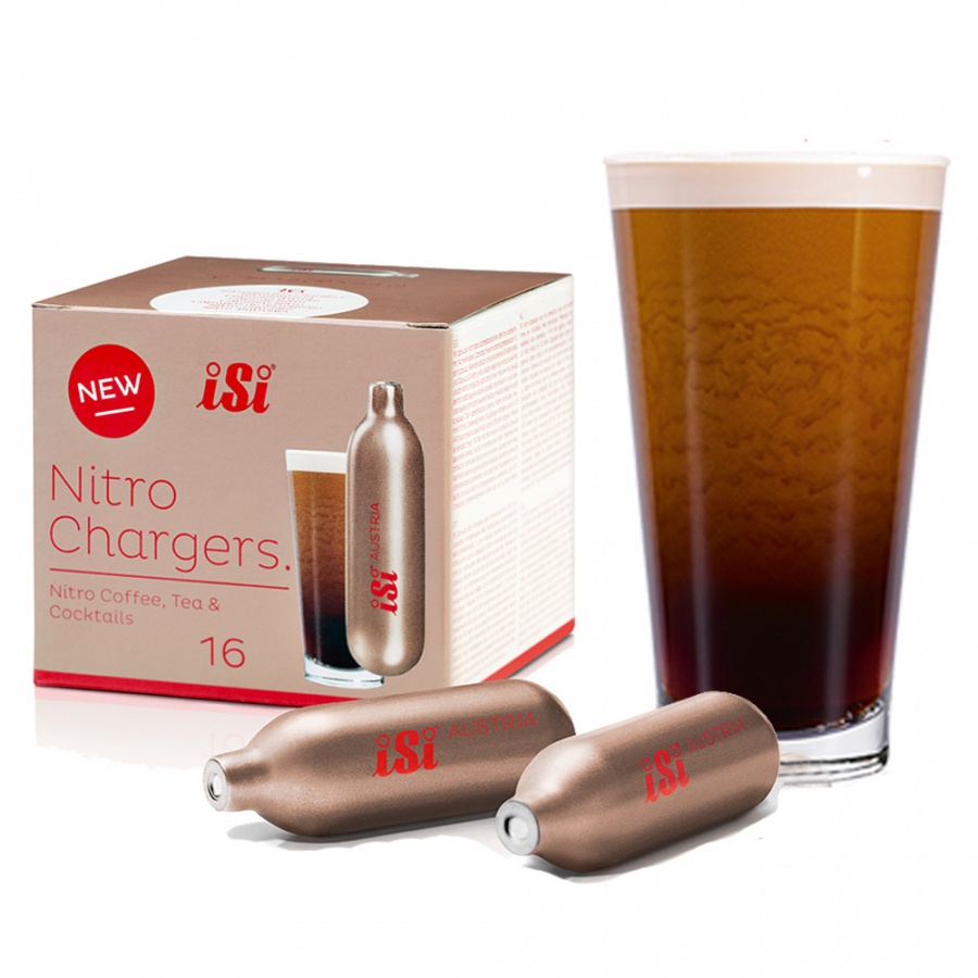 Баллончики для нитро кофе и коктейлей N2 (азот), iSi Nitro Chargers (16 шт)