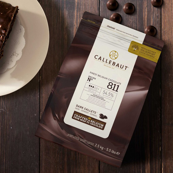Первое дополнительное изображение для товара Шоколад темный 54,5% – № 811 в калетах 1 кг, Callebaut (Бельгия) 811-2B-U73