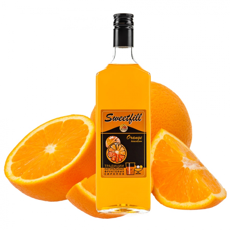 Натуральный сироп SweetFill «Апельсин», 0,5л.