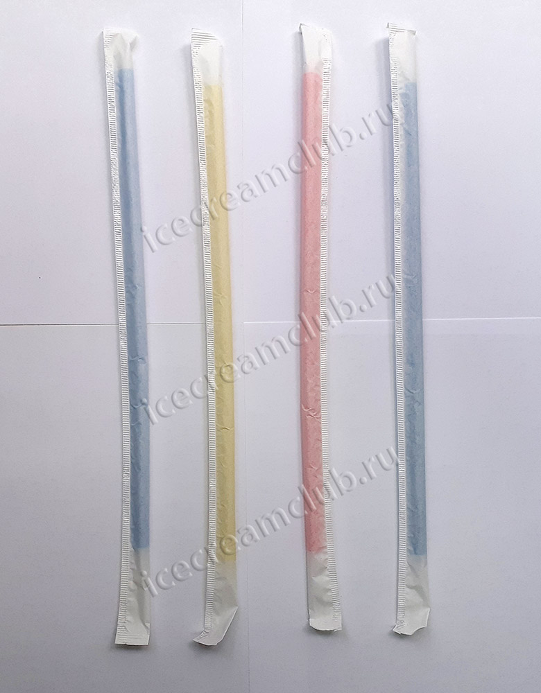 Второе дополнительное изображение для товара Трубочки для напитков в индивидуальной упаковке цветные 250 шт, 24 см x 7 мм