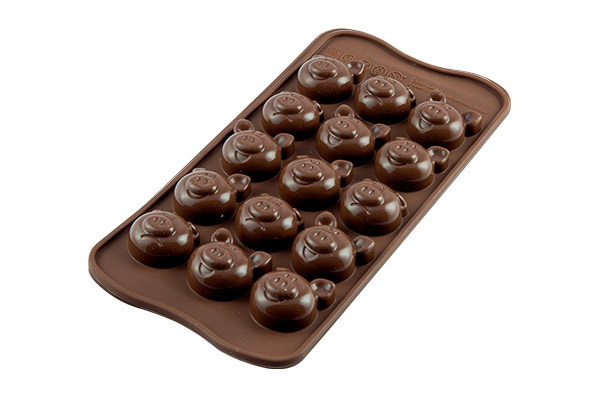 Первое дополнительное изображение для товара Форма для шоколадных конфет ИЗИШОК «Свинки» (EasyChoc Silikomart, Италия) SCG35