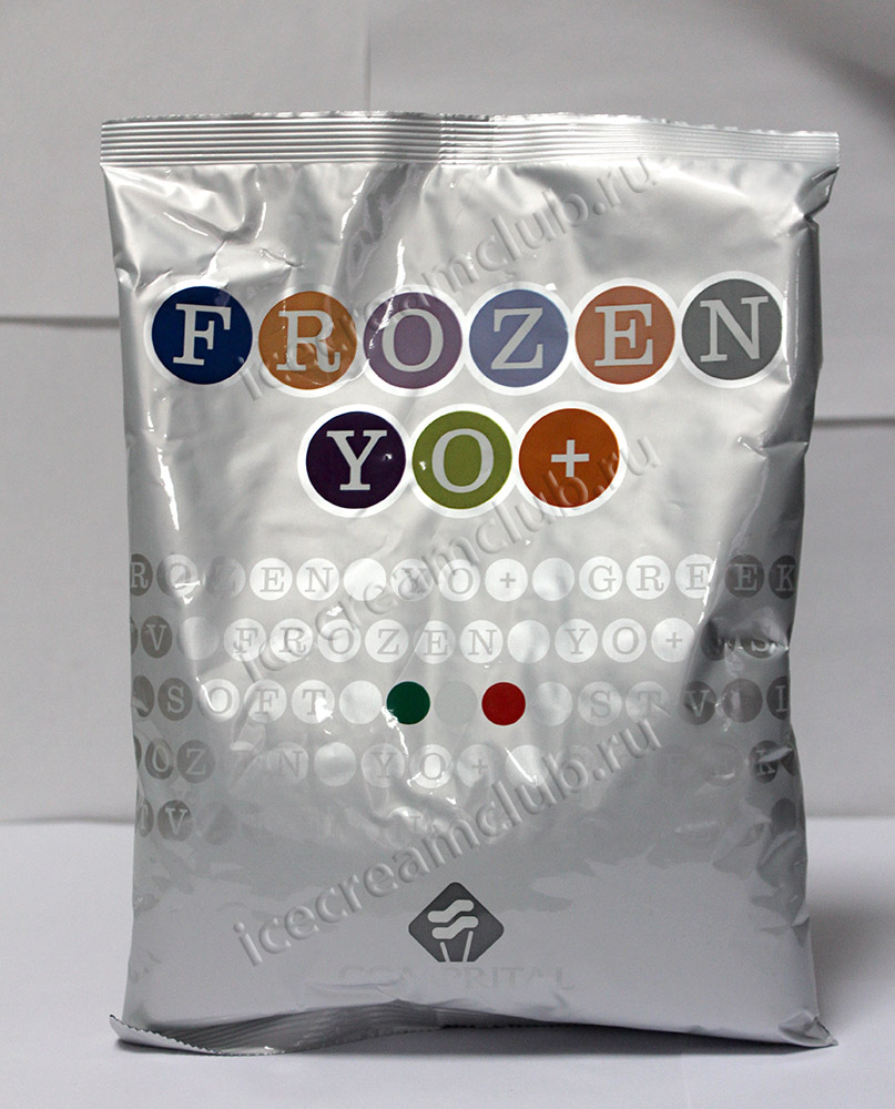 Первое дополнительное изображение для товара Сухая смесь для мороженого FROZEN YO «Фрозен йогурт греко», пакет 1.2 кг (Comprital, Италия)