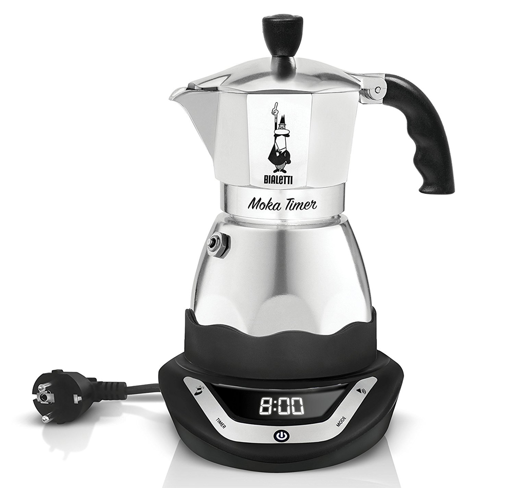 Первое дополнительное изображение для товара Электрическая гейзерная кофеварка Bialetti Moka Timer 6093 (6 порций, 270 мл)