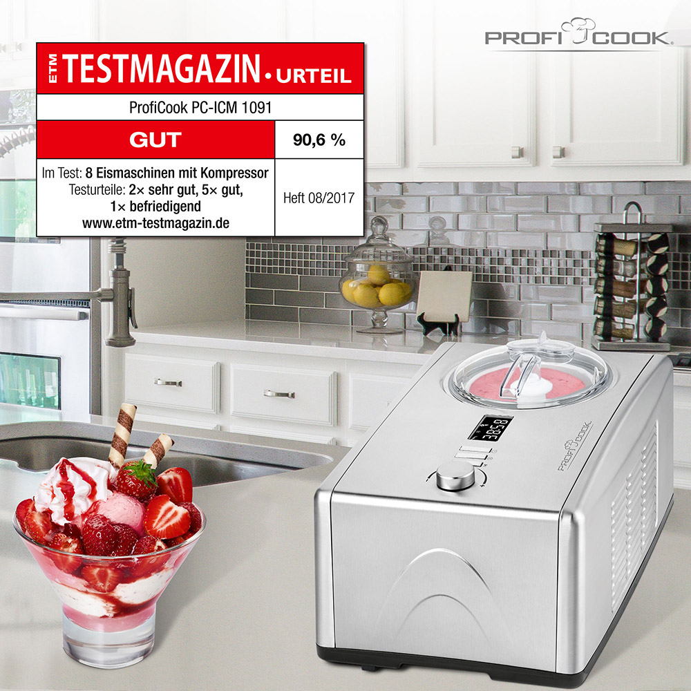 Четвертое дополнительное изображение для товара Мороженица-йогуртница автоматическая Profi Cook PC-ICM 1091 N inox, 1.5L