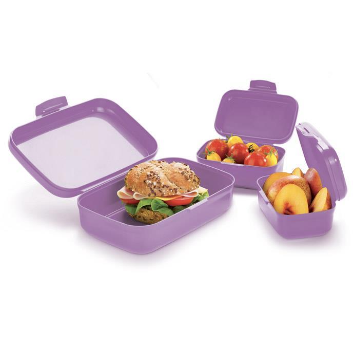 Третье дополнительное изображение для товара Ланч бокс детский для закусок DINO (3 шт, фиолетовый), Tescoma 668330.23