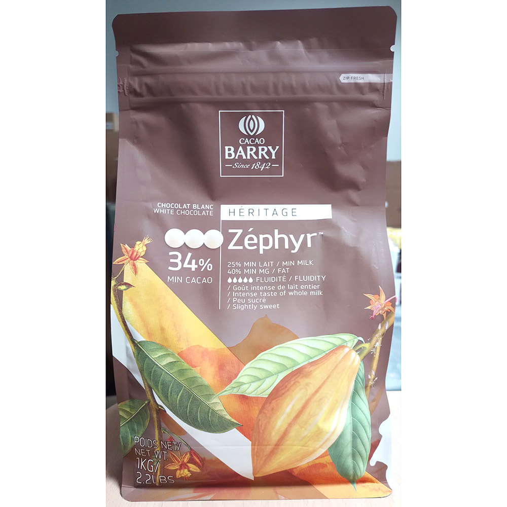 Седьмое дополнительное изображение для товара Шоколад белый «Zephyr» Cacao Barry (Франция), 34% - 1 кг, CHW-N34ZERH-2B-U73