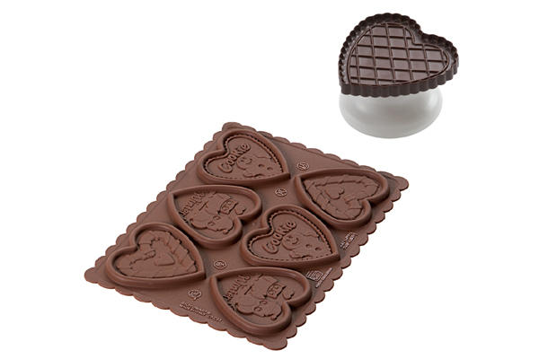 Третье дополнительное изображение для товара Формы для печенья с начинкой Cookie Choc «Сердце» (Silikomart, Италия) CKC03