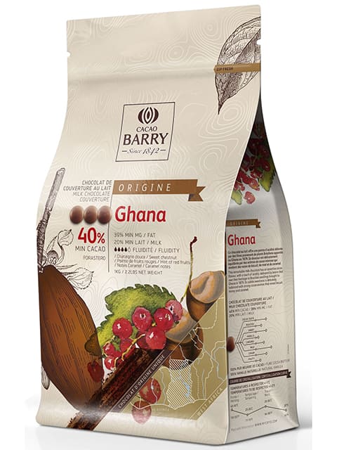 Пятое дополнительное изображение для товара Шоколад Cacao Barry «Ghana» Origin (Франция), молочный 40% какао -1 кг, CHM-P40GHA-2B-U73