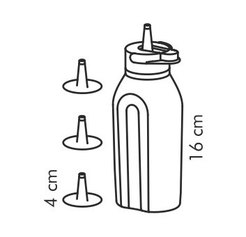 Шестое дополнительное изображение для товара Дозировочная бутылка для соусов (4 насадки, 250 мл.) Tescoma PRESTO 420728