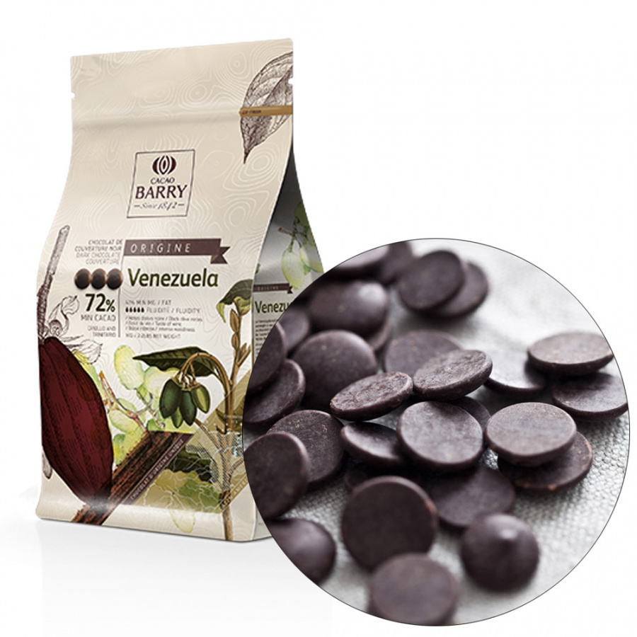 Шоколад Cacao Barry Origin «Venezuela», горький 72% какао - 1 кг CHD-P72VEN-2B-U7