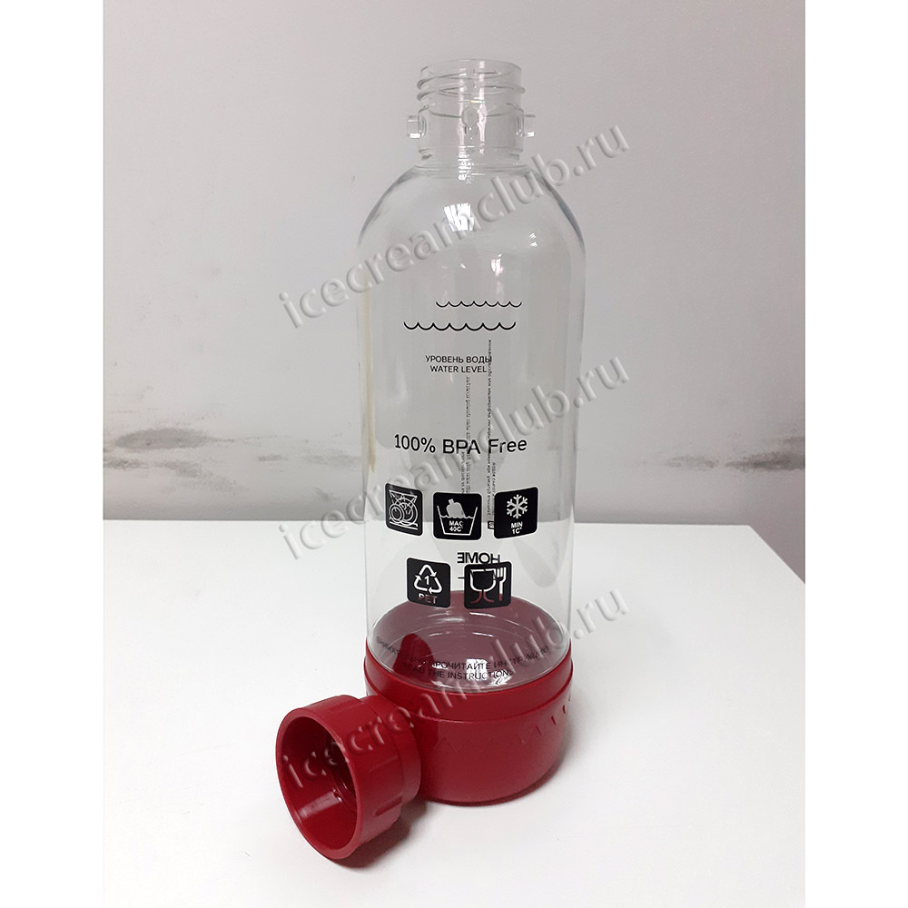 Второе дополнительное изображение для товара Бутылка 1л красная для сифона HomeBar Elixir Maria