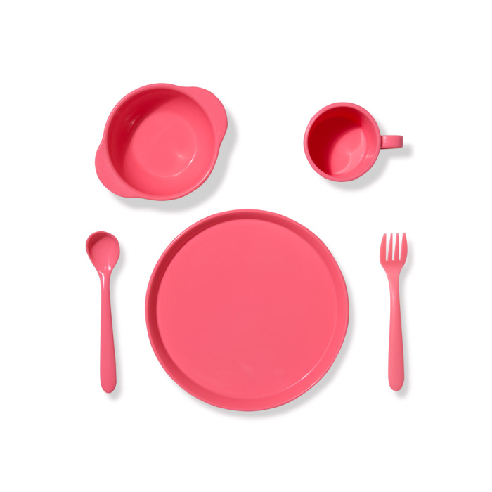 Первое дополнительное изображение для товара Набор посуды для детей AMILA KIDS (розовый) DOSH HOME 400211