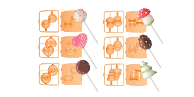 Третье дополнительное изображение для товара Набор для кейк-попсов (6 форм, 50 палочек, поднос) Tescoma Delicia 630876