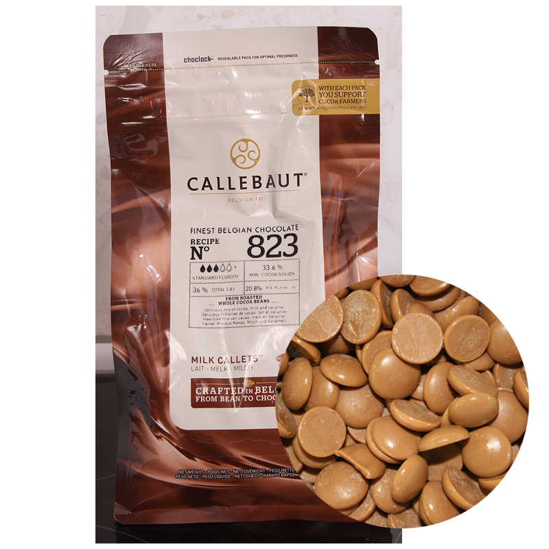 Шоколад молочный 33,6% – № 823 в калетах 1 кг, Callebaut (Бельгия) 823-RT-U68