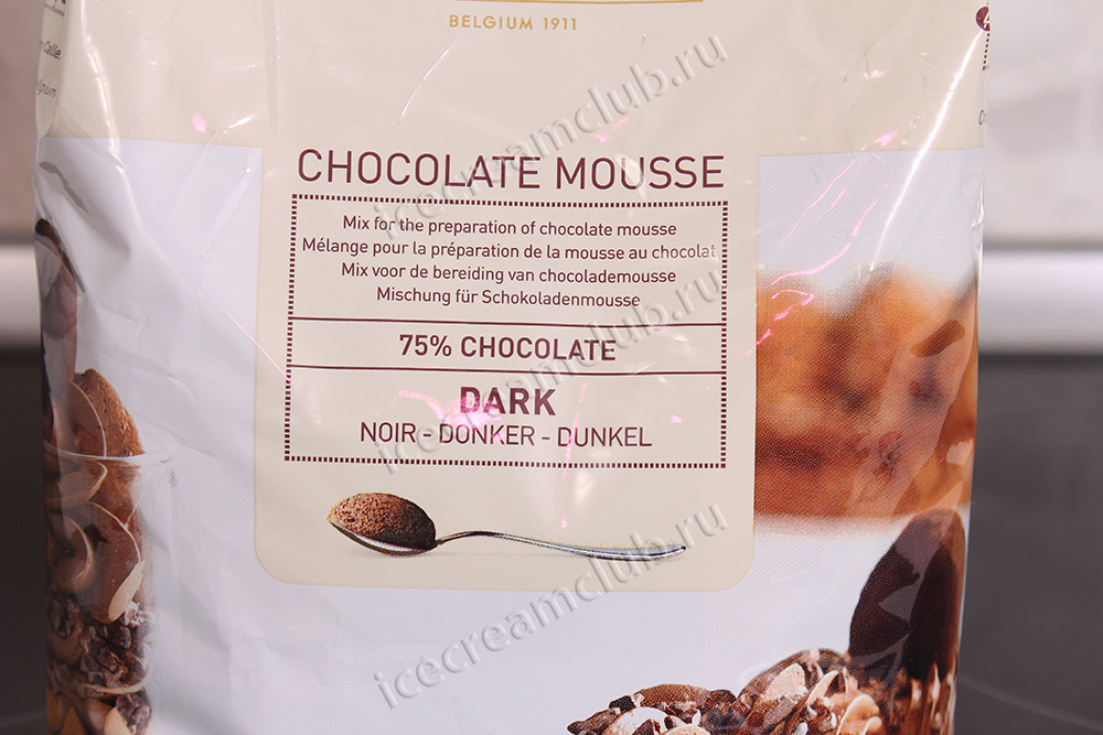 Четвертое дополнительное изображение для товара Шоколадный мусс темный (сухая смесь-премикс), 0.8 кг (Callebaut, Бельгия) арт CHD-MO-D-E0-X27