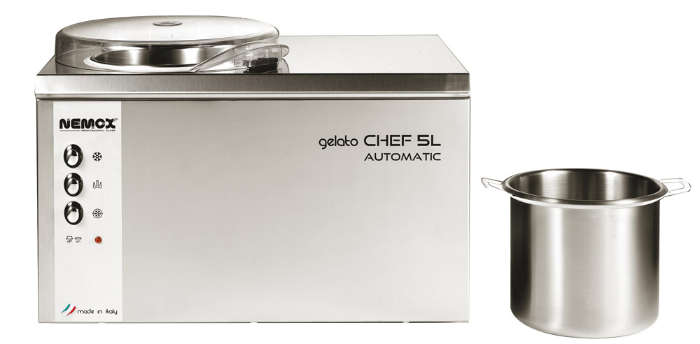 Второе дополнительное изображение для товара Фризер для мороженого Nemox Gelato Chef 5L Automatic (профессиональный, чаша 2,5л)
