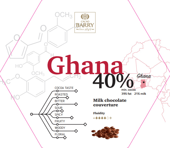 Второе дополнительное изображение для товара Шоколад Cacao Barry «Ghana» Origin (Франция), молочный 40% какао -1 кг, CHM-P40GHA-2B-U73