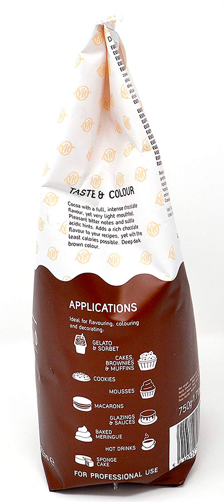 Шестое дополнительное изображение для товара Обезжиренный какао порошок Round dark brown 1%, VanHouten, 750 г – DCP-01R102-VH-61V